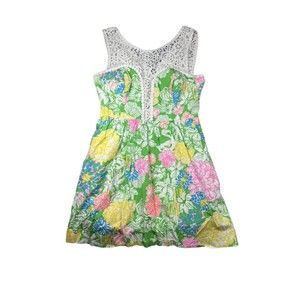 Lilly Pulitzer Lace  Reagan Dress Hibiscus‎ Stroll Women's 8 fit and flare